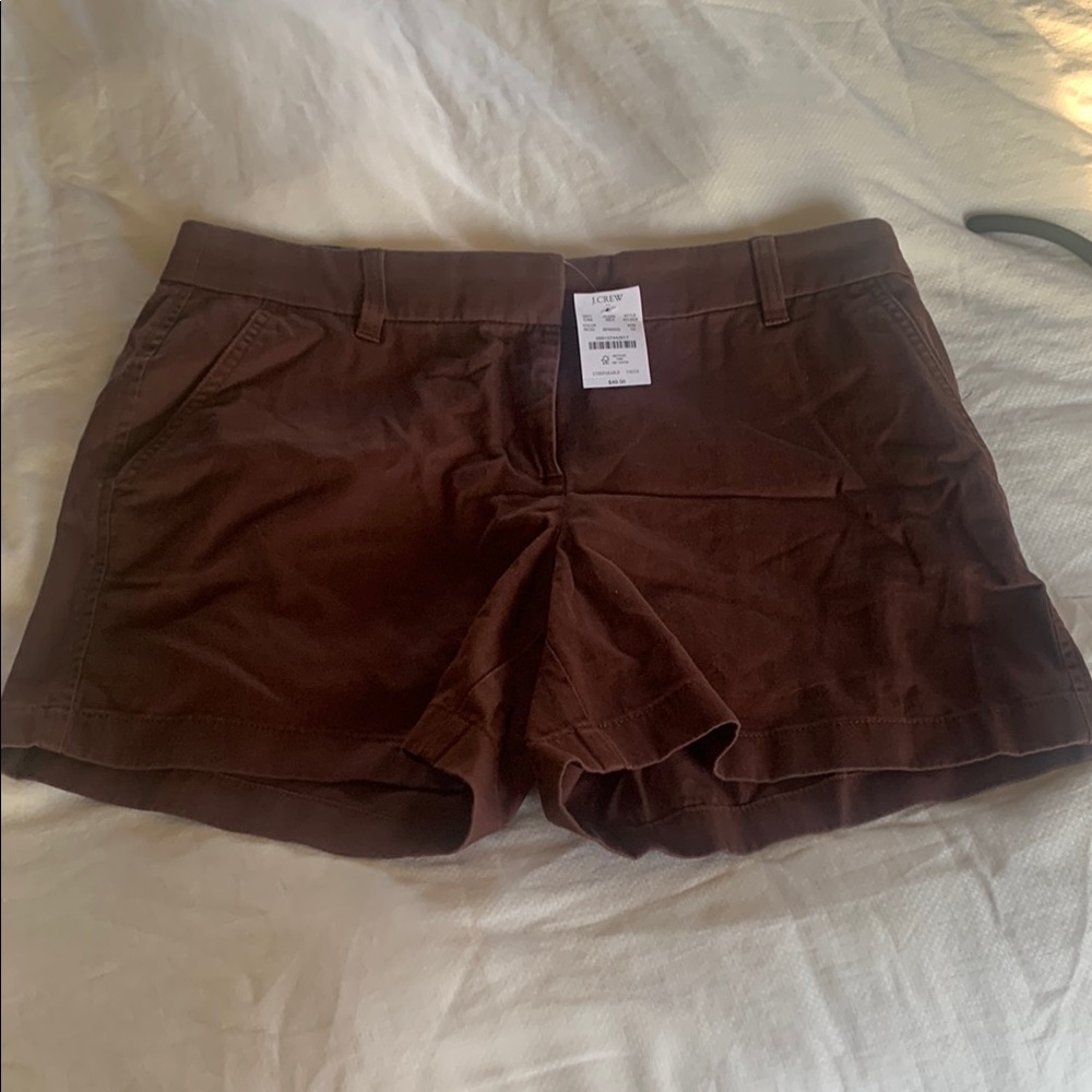 J. Crew Brown Cargo Shorts with Smooth Cotton Blend